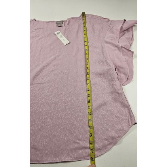 NWT Chicos 1 (M) pink Flutter sleeve shirt career casual comfort minimalist NEW - Picture 7 of 7